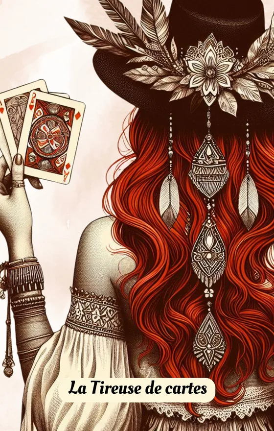 Carte « La Tireuse de Cartes » de l&rsquo;Oracle de la Bohémienne